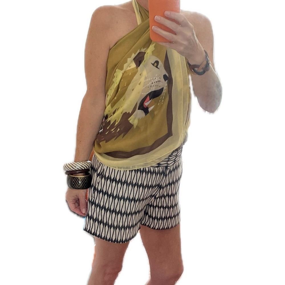 Joe Fresh•black & ivory•geometric tribal woven patterned shorts•sz 10